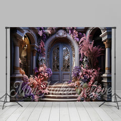 Lofaris Gorgeous Palace Door Pink Trees Flower Backdrop