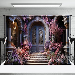 Lofaris Gorgeous Palace Door Pink Trees Flower Backdrop