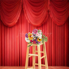 Lofaris Gorgeous Theater Red Curtain Stage Photo Backdrop