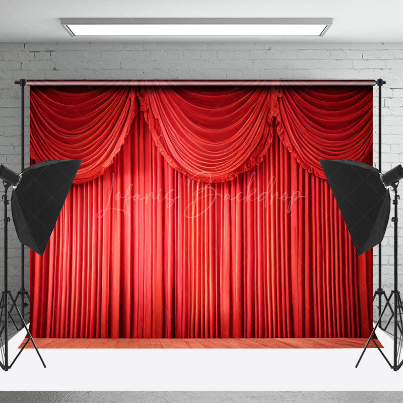 Lofaris Gorgeous Theater Red Curtain Stage Photo Backdrop