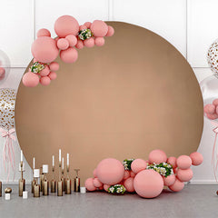 Lofaris Gradient Khaki Simple Circle Backdrop For Birthday