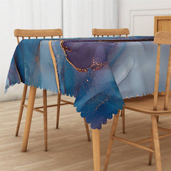 Lofaris Gradient Purple Blue Marble Rectangle Tablecloth