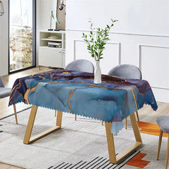 Lofaris Gradient Purple Blue Marble Rectangle Tablecloth