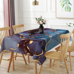 Lofaris Gradient Purple Blue Marble Rectangle Tablecloth