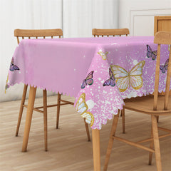 Lofaris Gradient Purple With Butterfly Rectangle Tablecloth