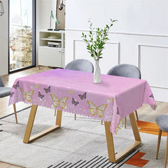 Lofaris Gradient Purple With Butterfly Rectangle Tablecloth