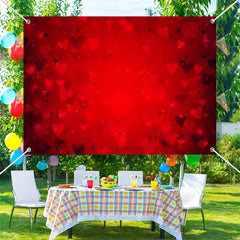 Lofaris Gradient Red Heart Simple Valentines Day Backdrop