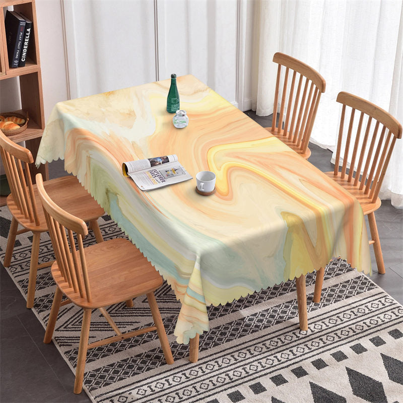 Lofaris Gradient Yellow Decorative Rectangle Tablecloth