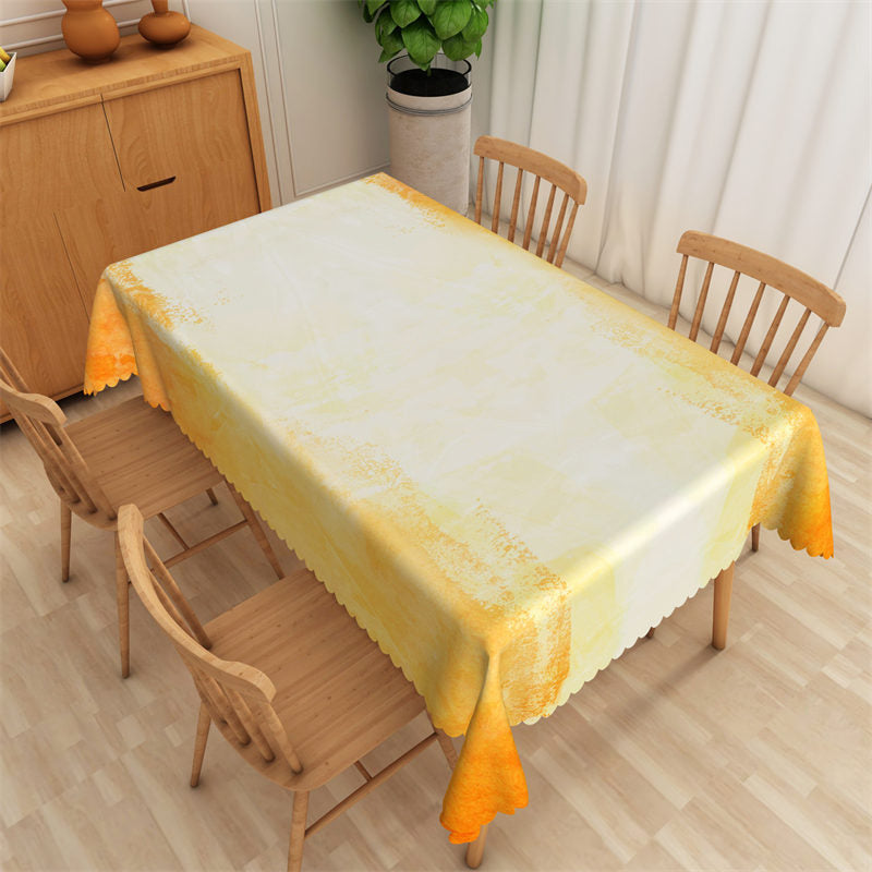 Lofaris Gradient Yellow White Decorative Rectangle Tablecloth