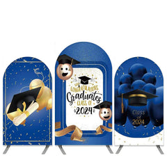 Lofaris Graduation Theme Navy Blue Class Of 2024 Arch Backdrop Kit