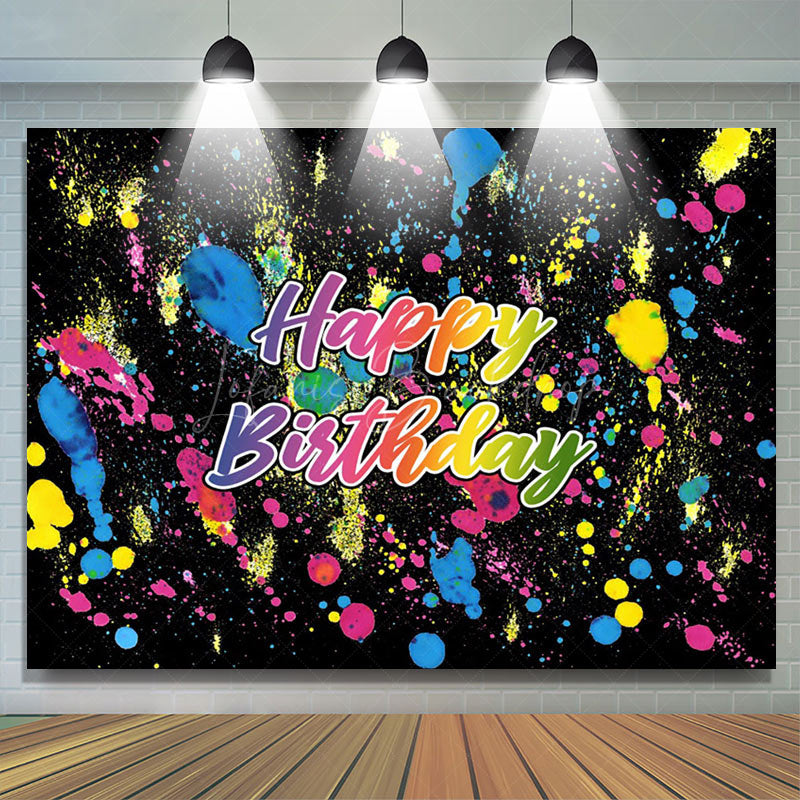 Lofaris Graffiti Black Happy Birthday Backdrop for Party