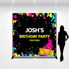 Lofaris Graffiti Black Personalized Birthday Party Backdrop