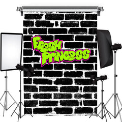 Lofaris Graffiti Fresh Princess Black Brick Party Backdrop