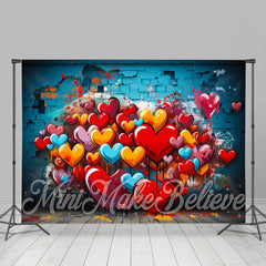 Lofaris Graffiti Heart Broken Brick Valentines Day Backdrop