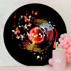 Lofaris Graffiti Phonography Record Music Round Party Backdrop