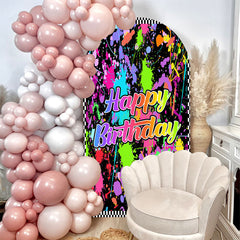 Lofaris Graffiti Splash Paint Happy Birthday Arch Backdrop