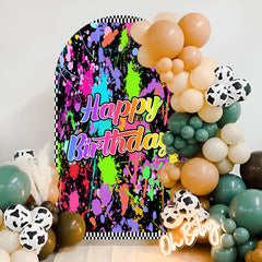 Lofaris Graffiti Splash Paint Happy Birthday Arch Backdrop