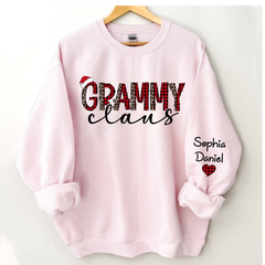 Lofaris Grammy Claus And Kids Customized Name Sweatshirt