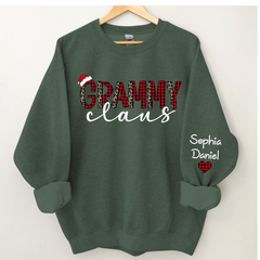 Lofaris Grammy Claus And Kids Customized Name Sweatshirt