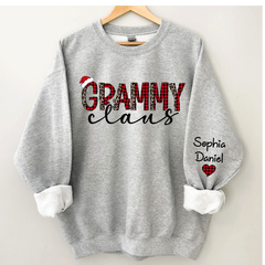 Lofaris Grammy Claus And Kids Customized Name Sweatshirt