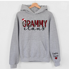 Lofaris Grammy Claus Checked Leopard Custom Name Hoodie