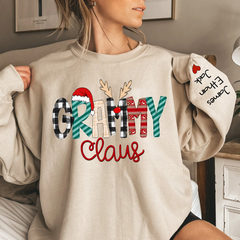 Lofaris Grammy Claus Christmas Pattern Custom Sweatshirt