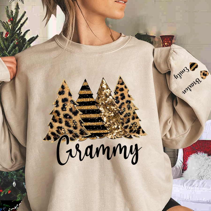 Lofaris Grammy Leopard Xmas Tree Custom Christmas Sweatshirt