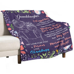 Lofaris Granddaughters Gift - Floral Letter Blanket