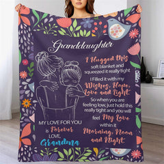 Lofaris Granddaughters Gift - Floral Letter Blanket