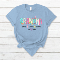 Lofaris Grandma And Grandkids Custom Easter Bunny T-Shirt