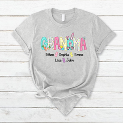 Lofaris Grandma And Grandkids Custom Easter Bunny T-Shirt