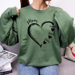 Lofaris Grandma and Grandkids Hearts Gift Custom Sweatshirt