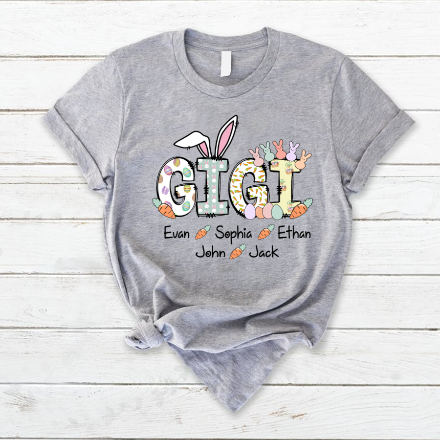 Lofaris Grandma Bunny Gigi Carrot Custom Easter Day T-Shirt