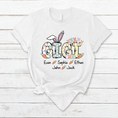 Lofaris Grandma Bunny Gigi Carrot Custom Easter Day T-Shirt