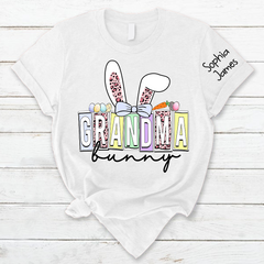 Lofaris Grandma Bunny Kids Custom Easter Days Gift T-Shirt