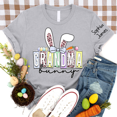 Lofaris Grandma Bunny Kids Custom Easter Days Gift T-Shirt