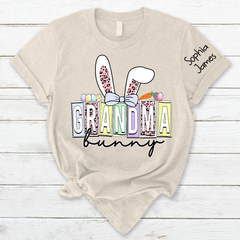 Lofaris Grandma Bunny Kids Custom Easter Days Gift T-Shirt