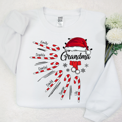 Lofaris Grandma Christmas Candy Kid Names Sweatshirt