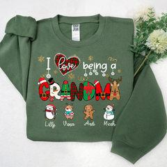 Lofaris Christmas I Love Being A Grandma Sweatshirt