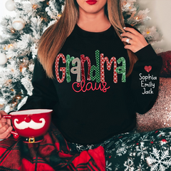 Lofaris Grandma Claus Love Grandkids Christmas Sweatshirt