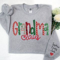 Lofaris Grandma Claus Love Grandkids Christmas Sweatshirt