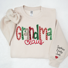 Lofaris Grandma Claus Love Grandkids Christmas Sweatshirt