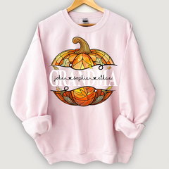 Lofaris Grandma Cut Pumpkin And Grandkids Custom Sweatshirt