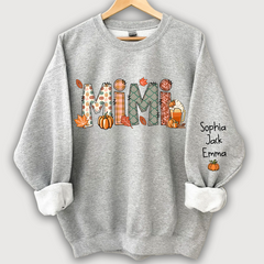 Lofaris Grandma Doodle Grandkids Autumn Custom Sweatshirt