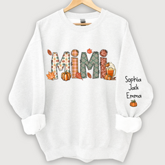 Lofaris Grandma Doodle Grandkids Autumn Custom Sweatshirt