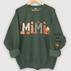 Lofaris Grandma Doodle Grandkids Autumn Custom Sweatshirt