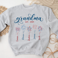 Lofaris Grandma Est Sparks And Grandkids New Year Sweatshirt