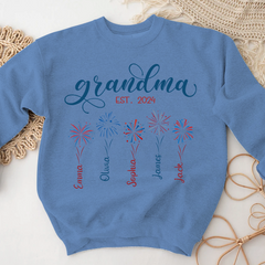 Lofaris Grandma Est Sparks And Grandkids New Year Sweatshirt