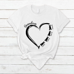 Lofaris Grandma Grandkids Hearts Bunny Easter T-Shirt