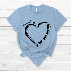 Lofaris Grandma Grandkids Hearts Bunny Easter T-Shirt